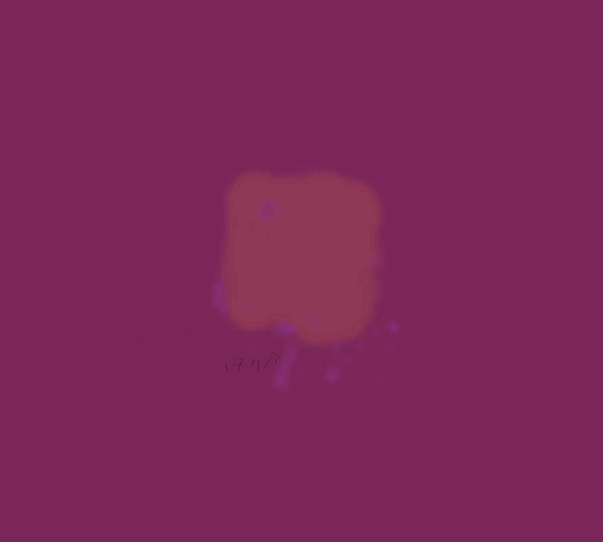 Evaporating browser stains in Rothko sienna on deep magenta background.
