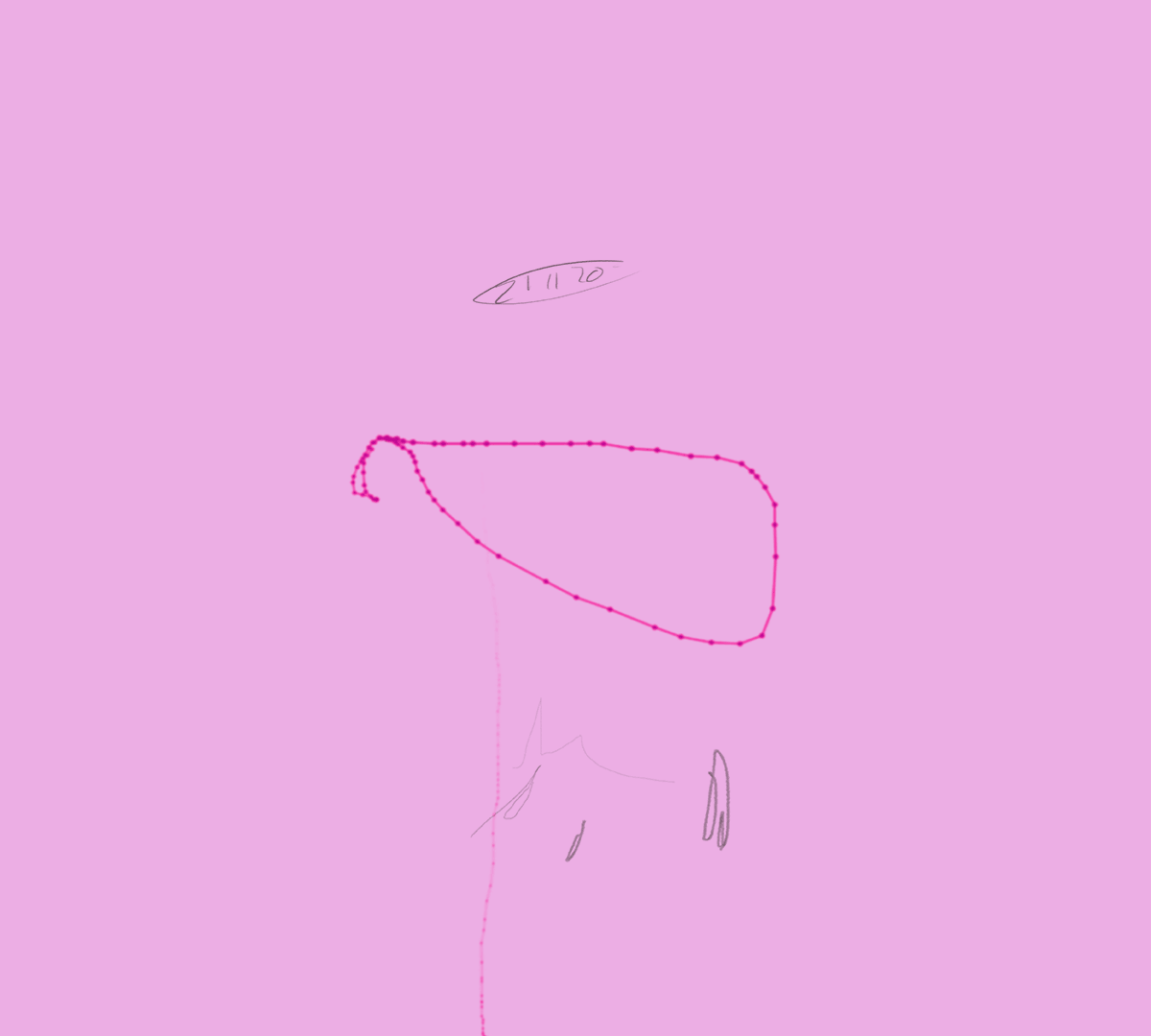 Felt tip browser drawing in magenta on a pink background.